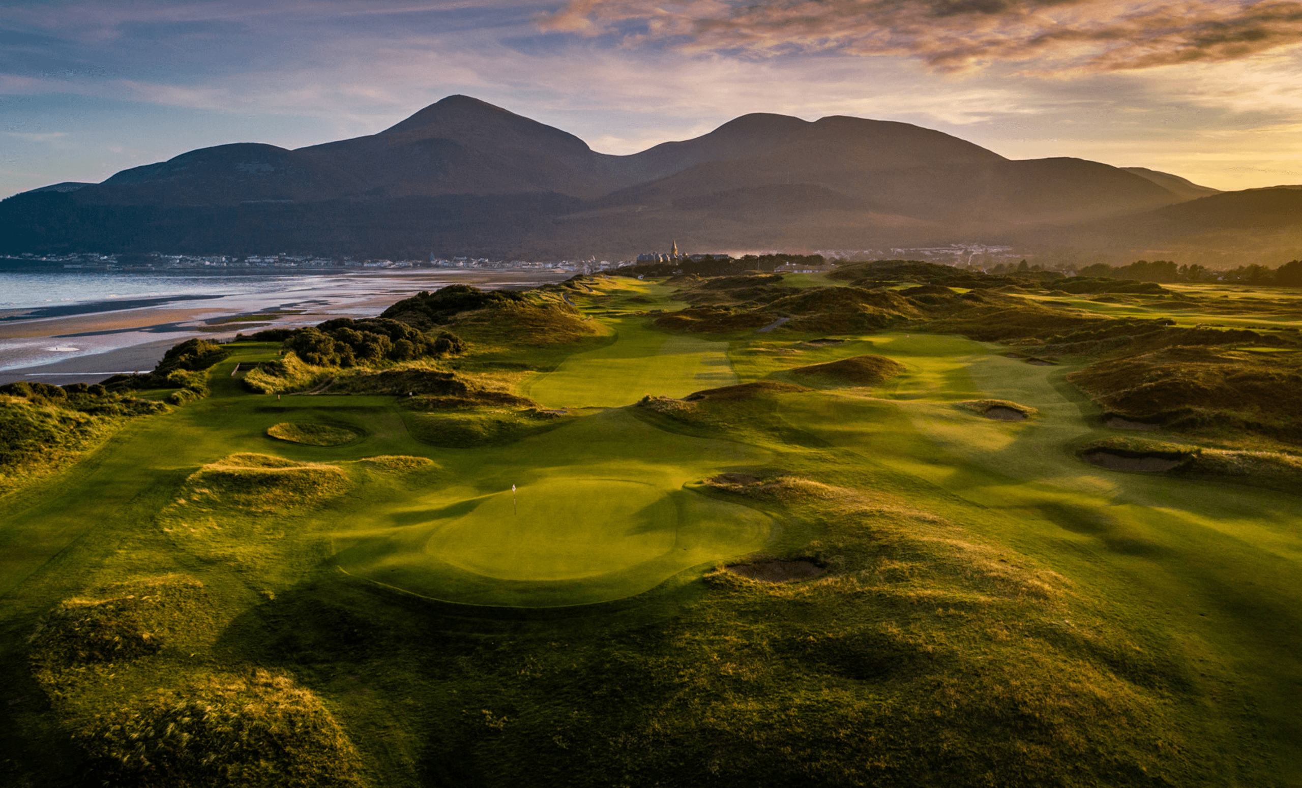 Scenic view of Royal County Down golf course in Newcastle, Co. Down